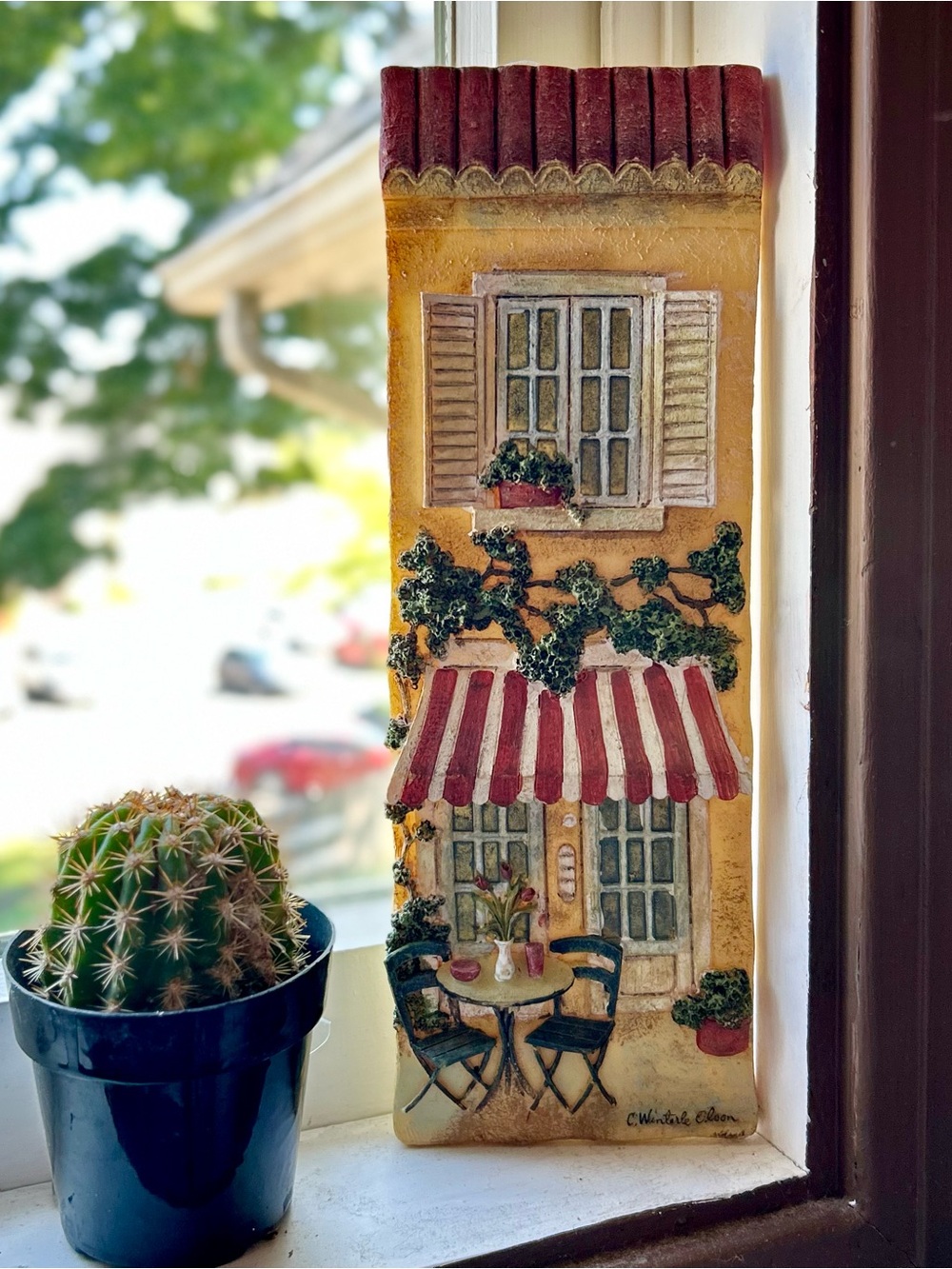 Vintage Textured 3D Rustic Retro Cafe Still Life Scene Wall Tile
